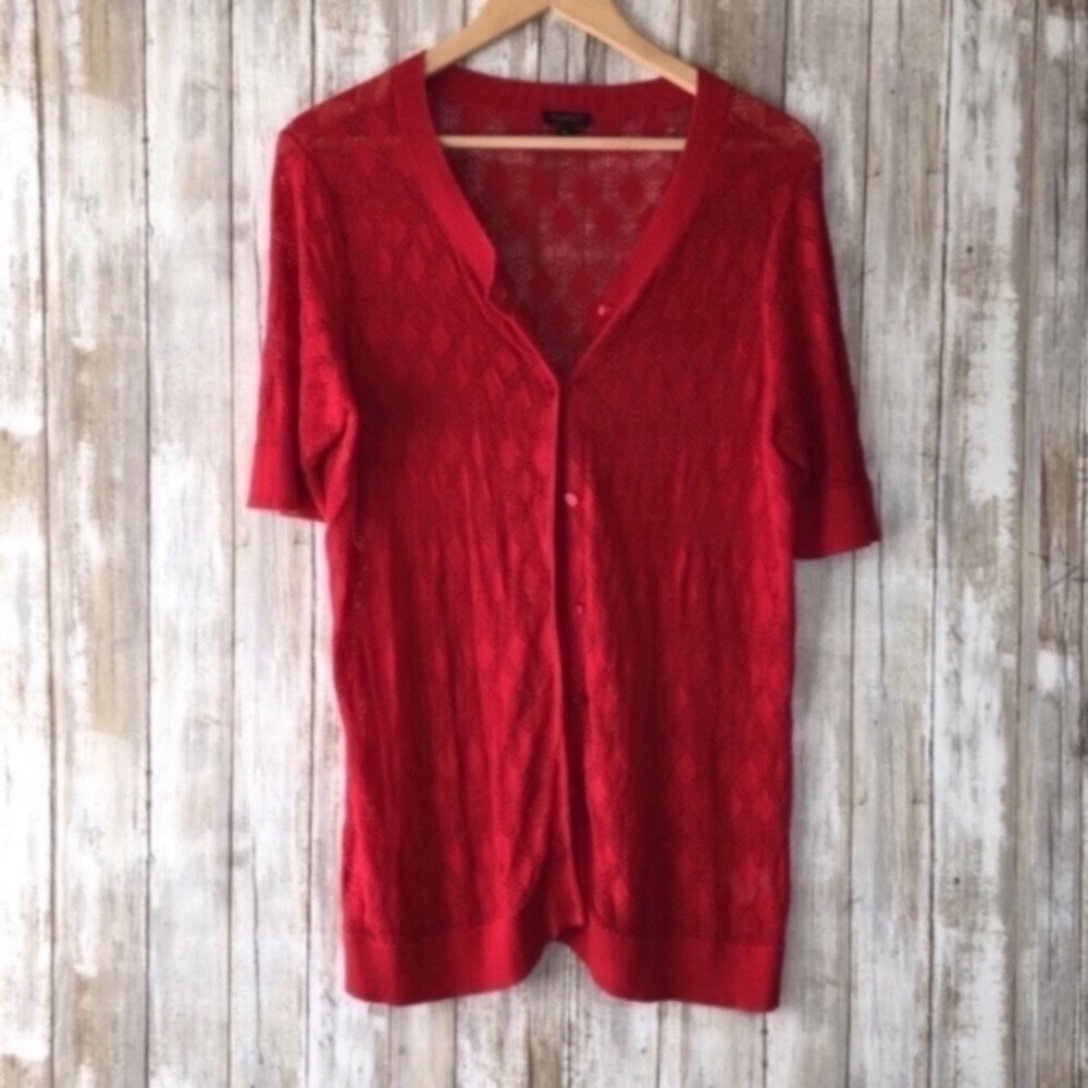 Talbots Red Lightweight Breezy Cardigan